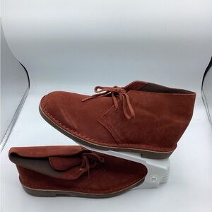 NWOT Clark’s Men’s Brick Red Suede Desert Ankle Boots Size 9.5